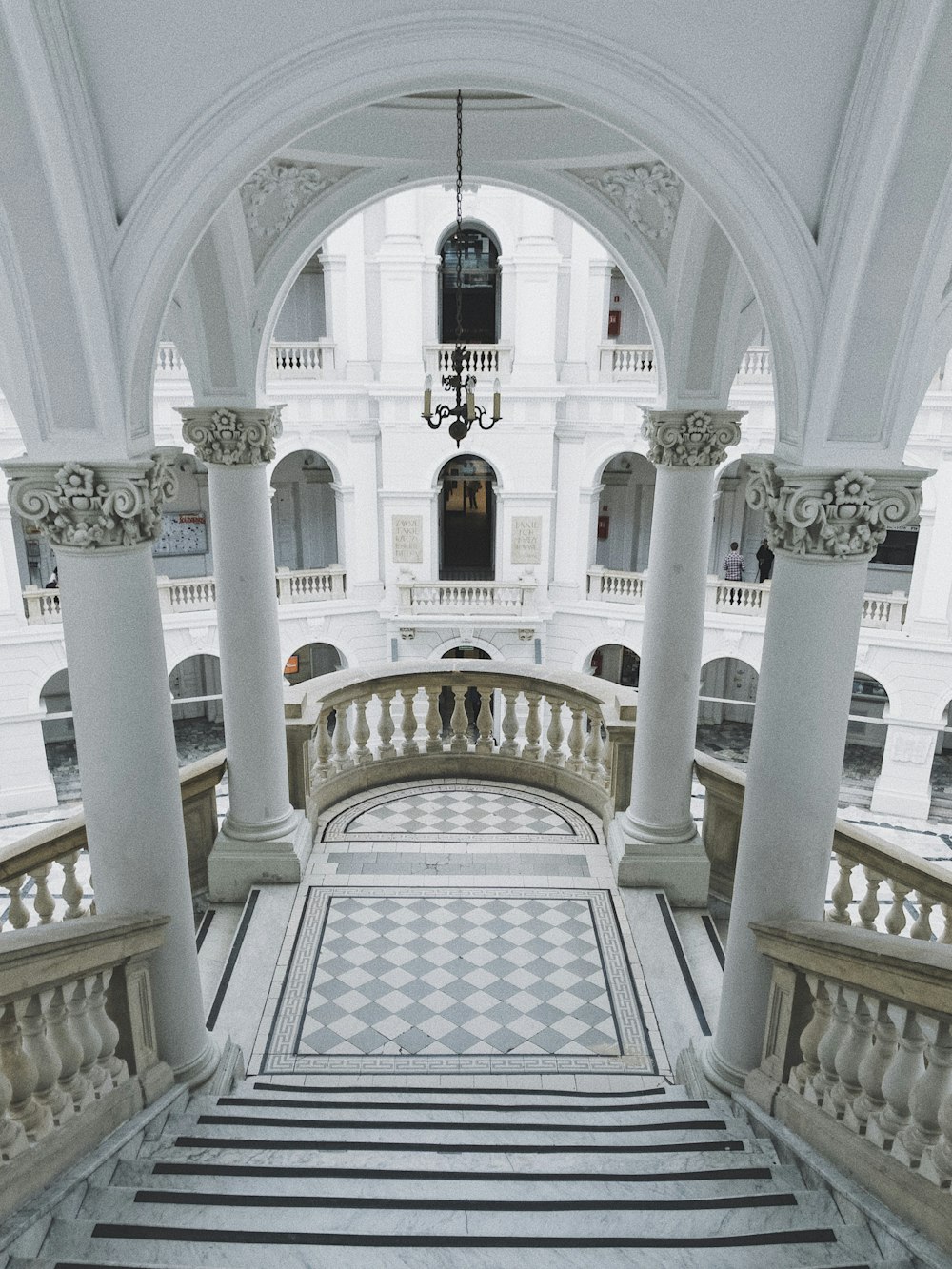 white and gray stairs