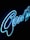 Blue neon lights spell out the word 'Good' against a dark background, with a sleek and modern design.