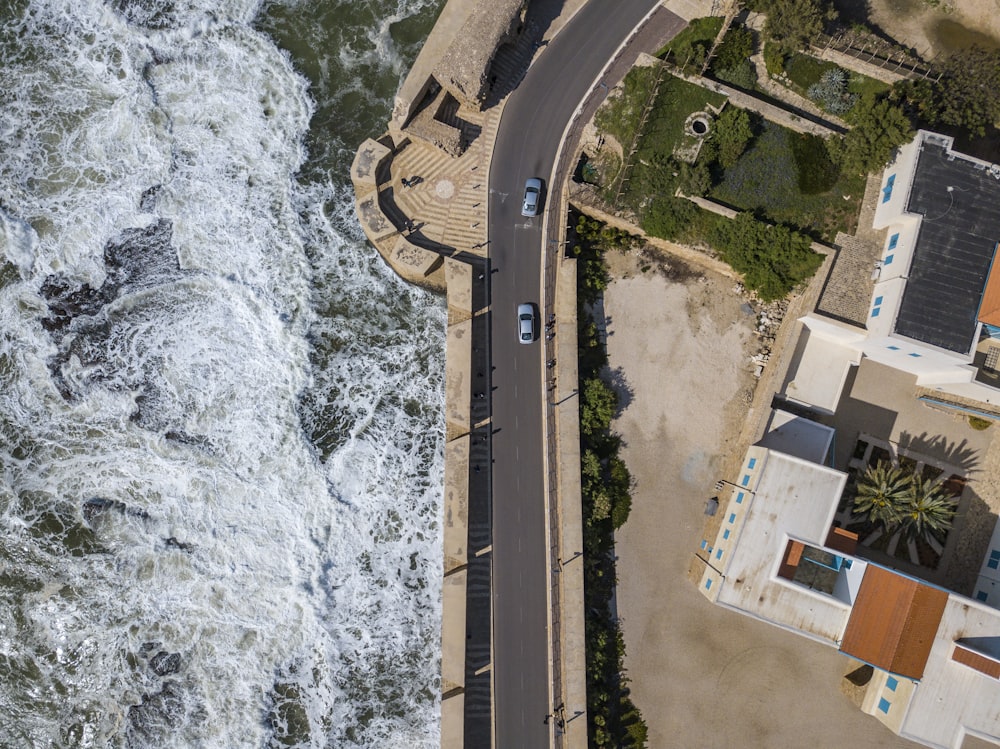 aerial photography of car