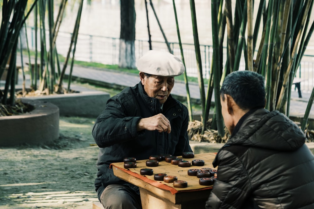 two men playing board game