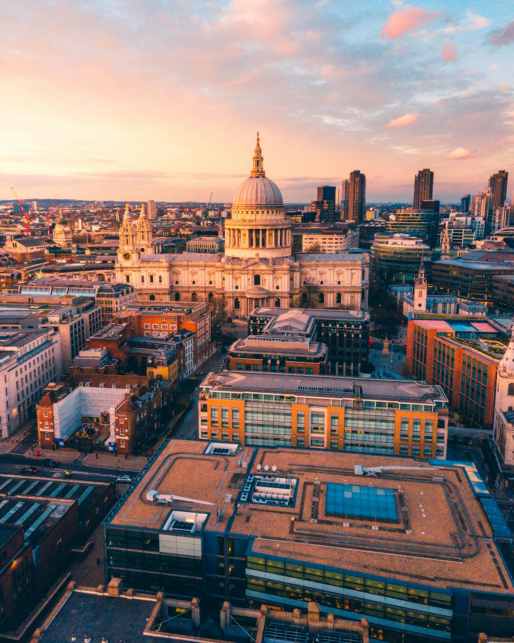 aerial photography of dome cathedral surrounded by buildings