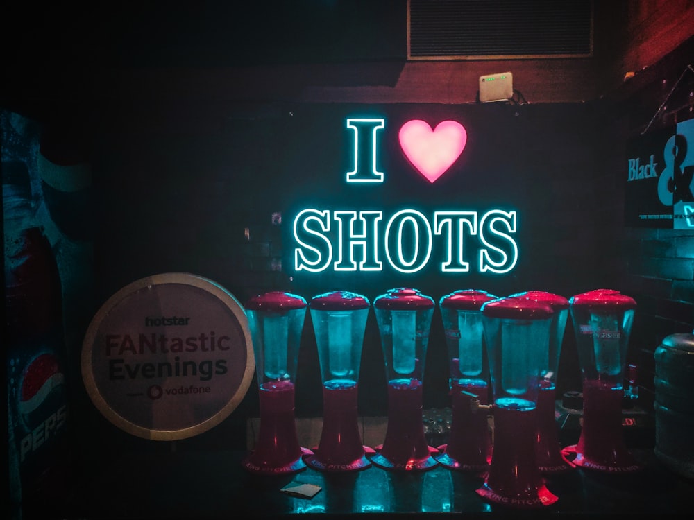 i love shots signage