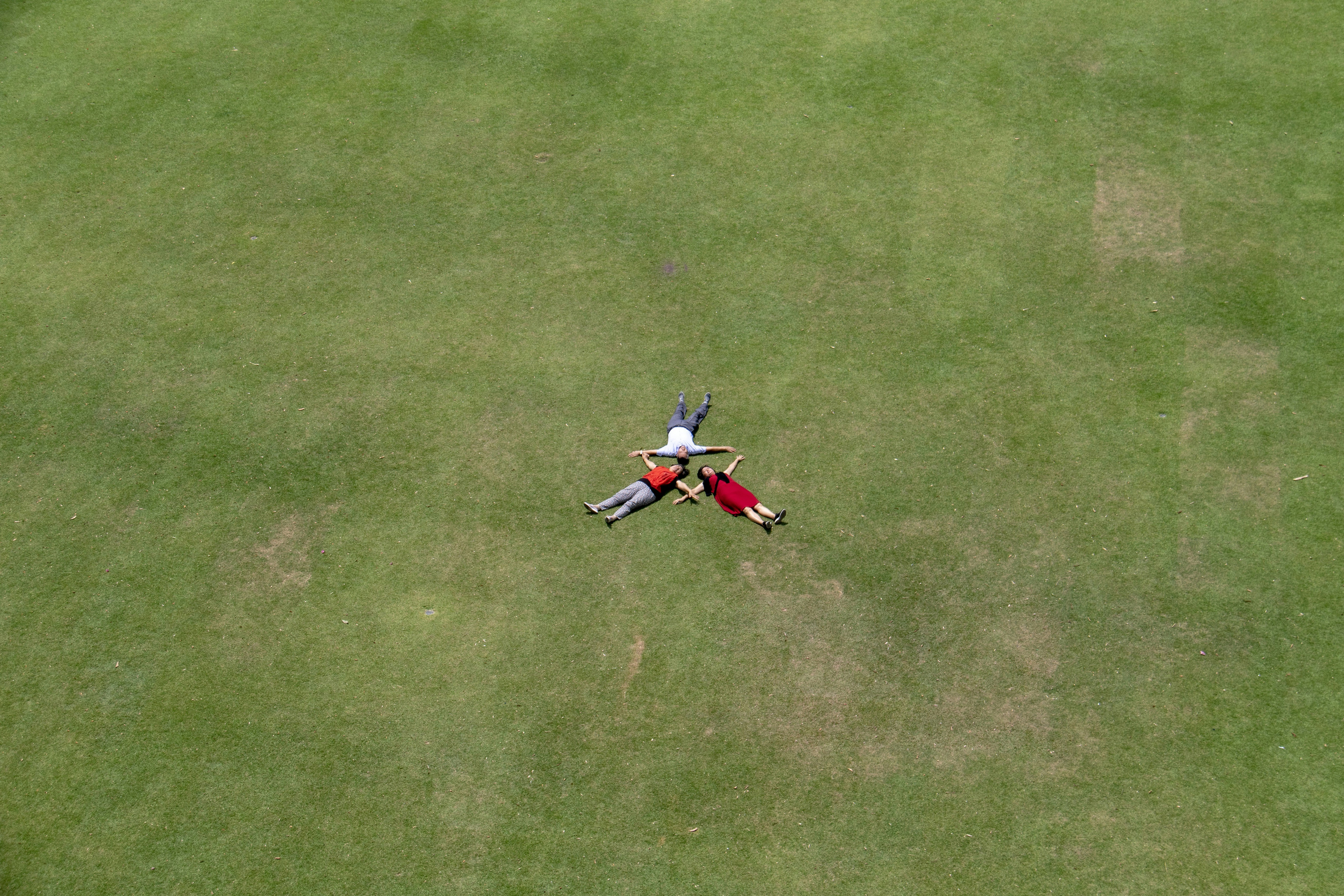 Cricket field aerial view showing pitch layout