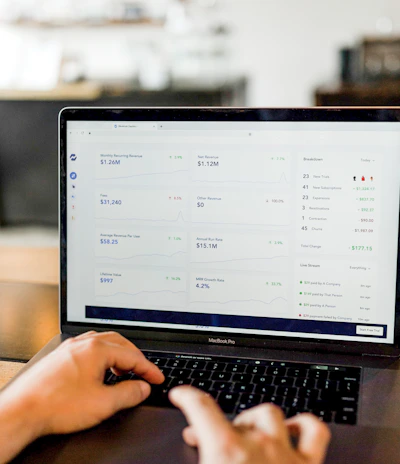 person using MacBook pro