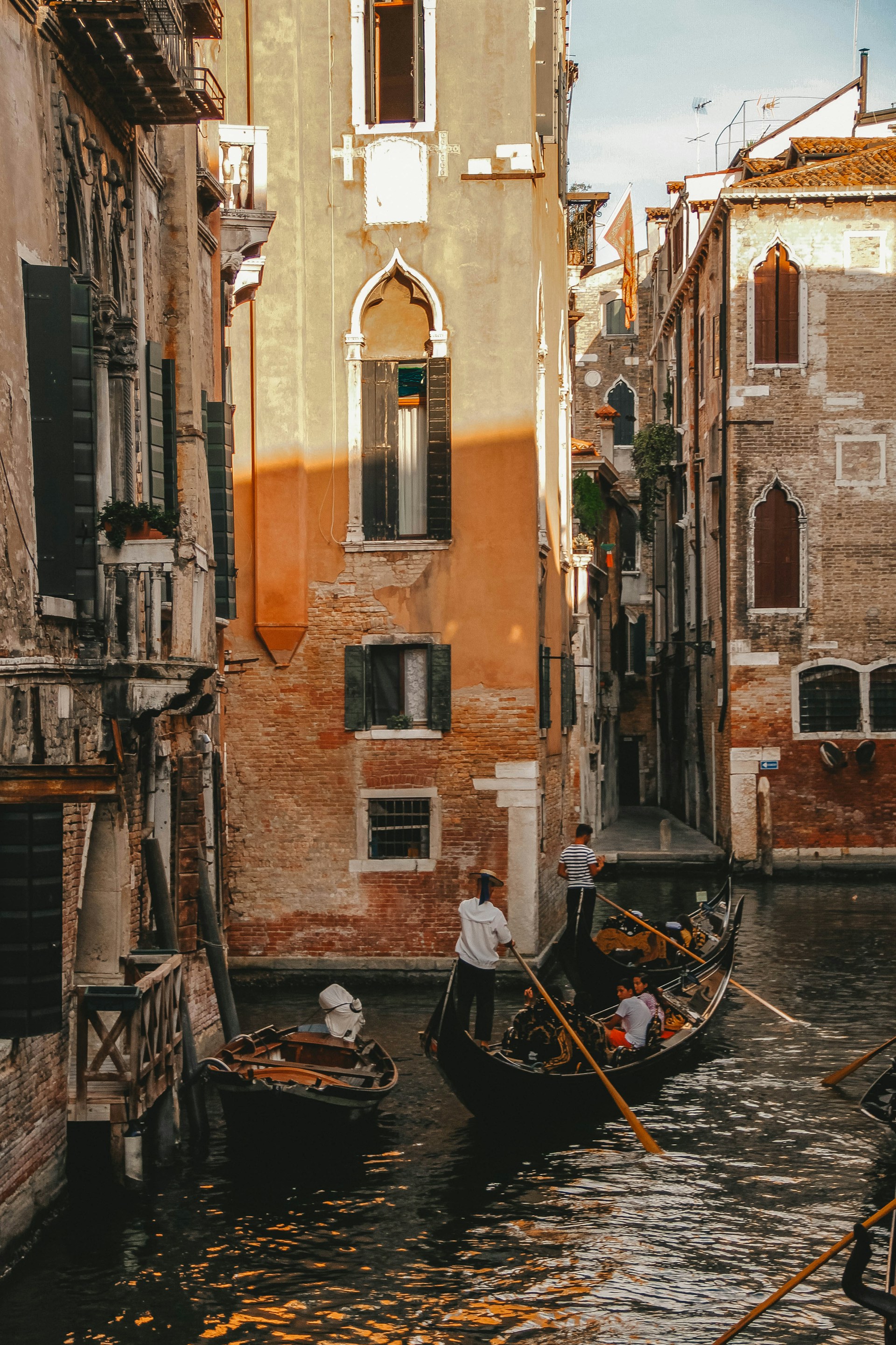 a couple of boats that are sitting in the water