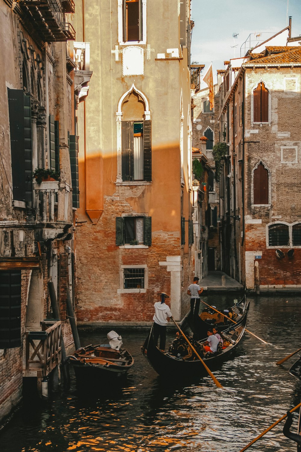 a couple of boats that are sitting in the water