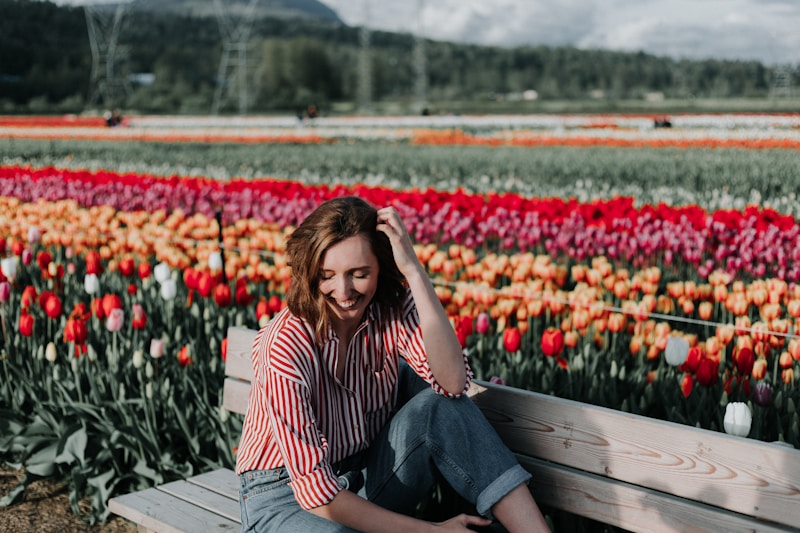 woman sitting on bench