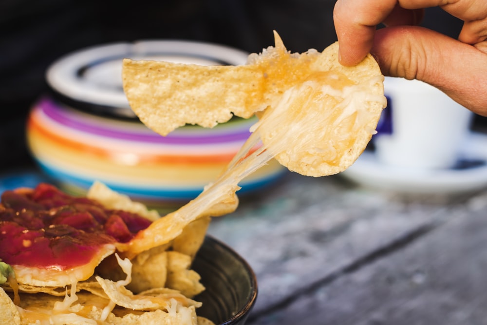 Patatas fritas de comida en un tazón