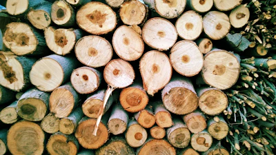 Stack of polished wooden vigas ready for delivery at Naturaviga.