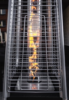 fire in metal cage
