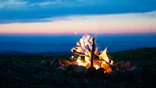 bonfire on focus photography