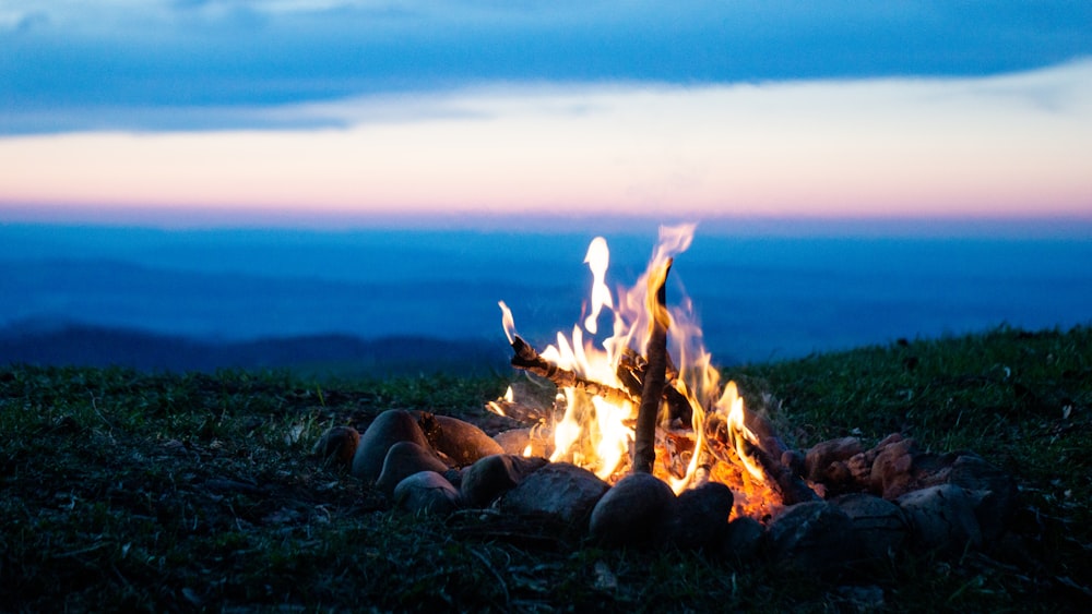 bonfire on hill