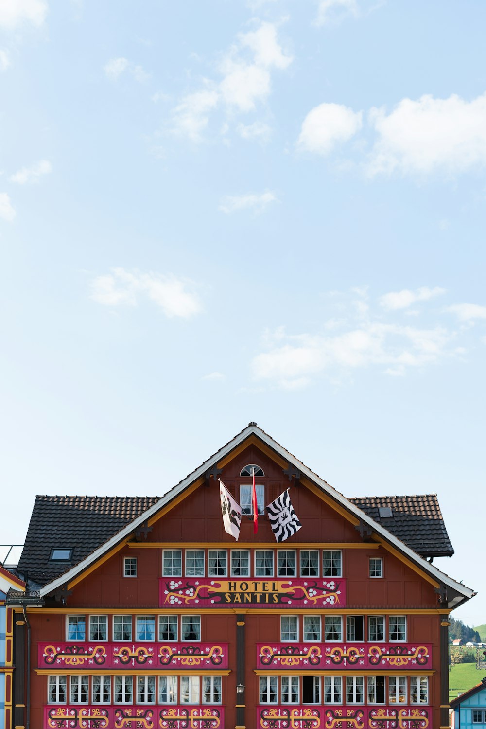 architectural photography of brown house