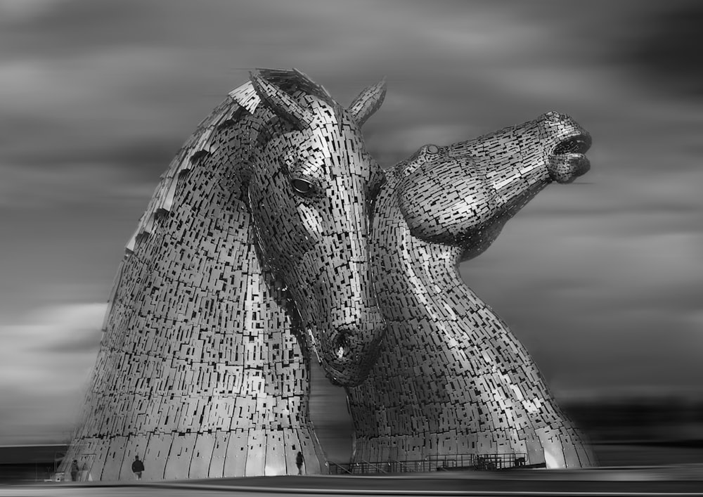 two horse buildings