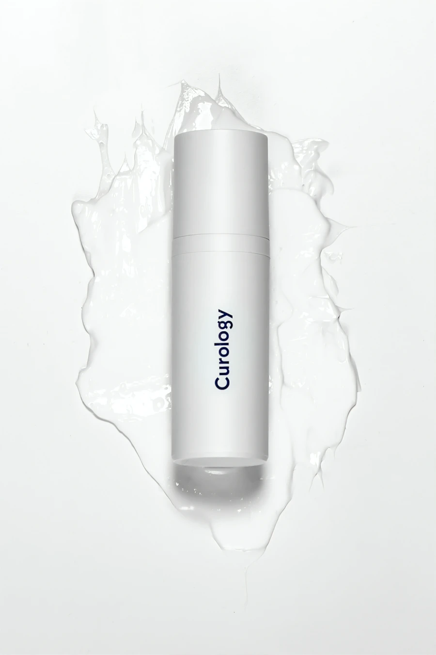 Clean skincare product arranged on a white surface