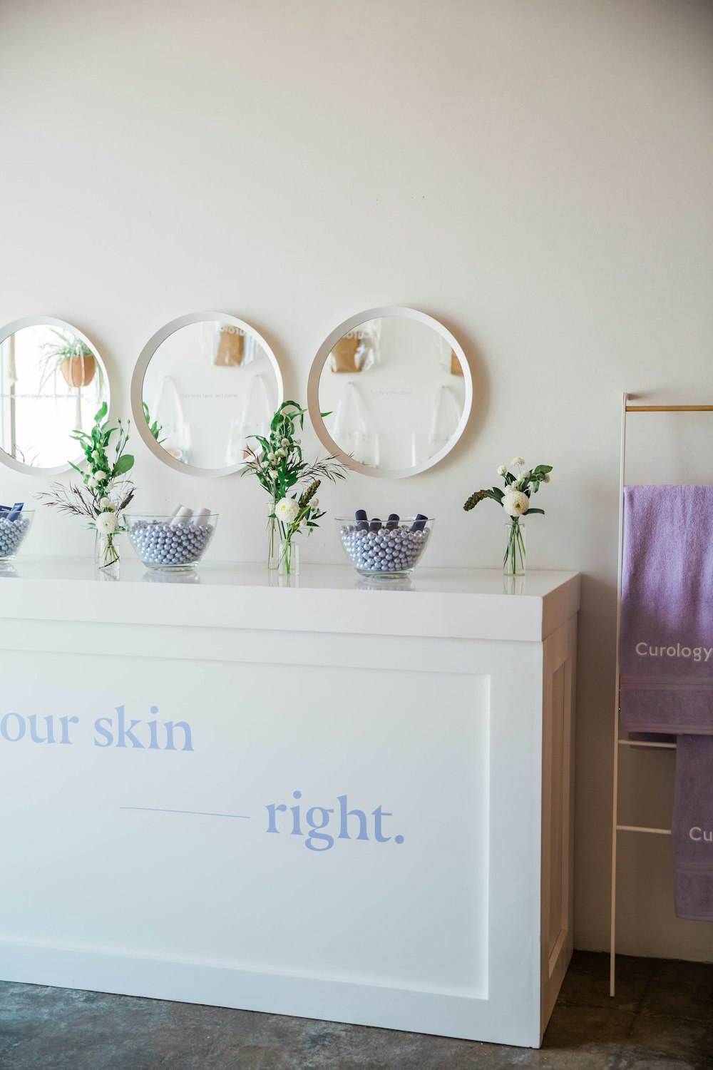 white wooden side table