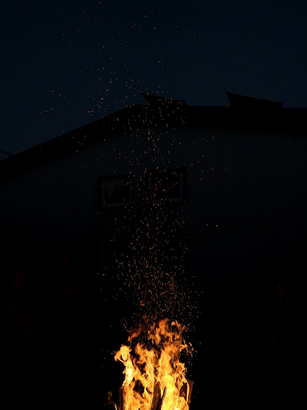 fire at nighttime