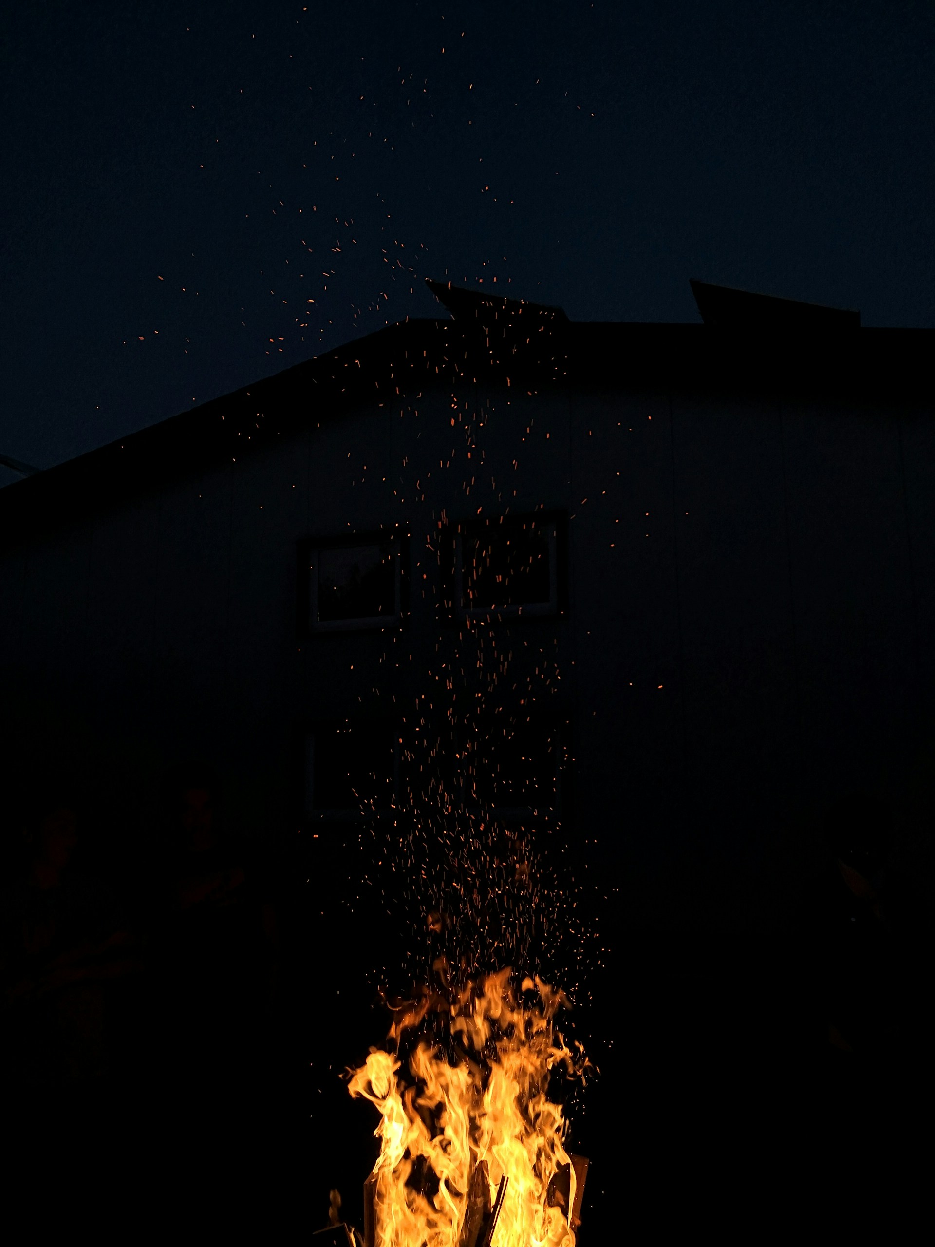 fire at nighttime