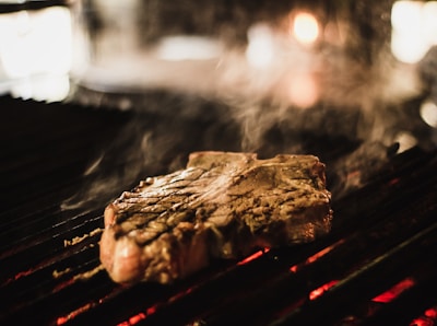 selective focus photography of grilled meat