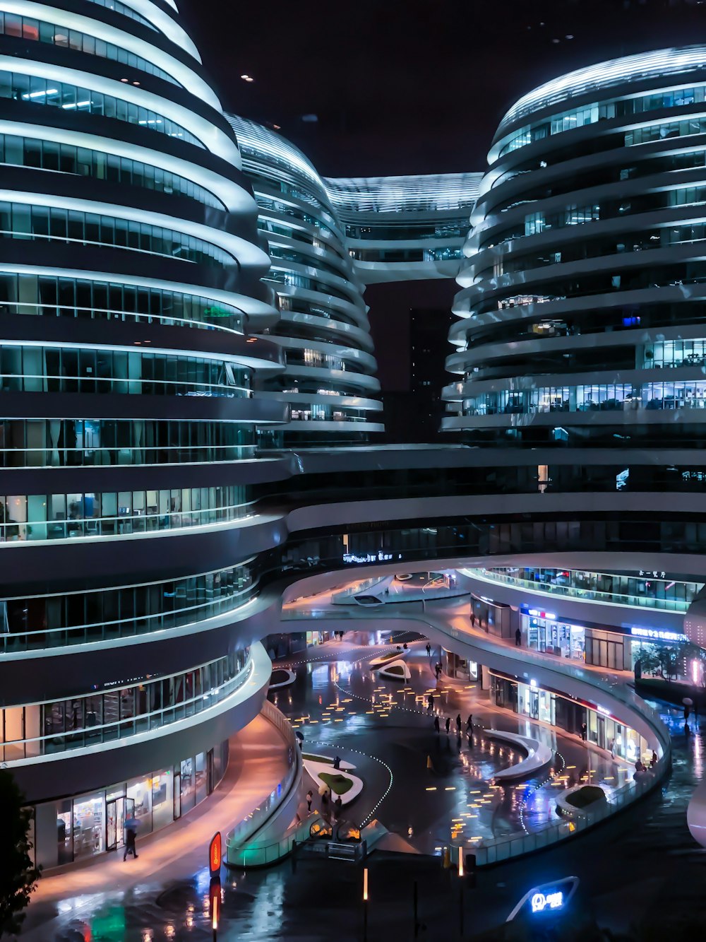 building during nighttime with lights