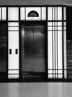 Close-up of a newly modernized elevator control panel with clean design