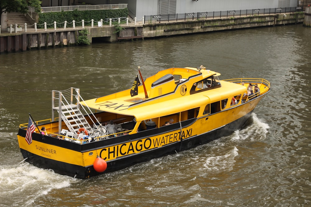 yellow speedboat photography