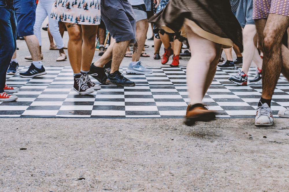 people walking on raod