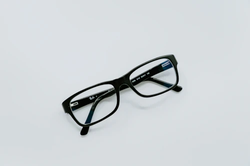 Black framed eyeglasses