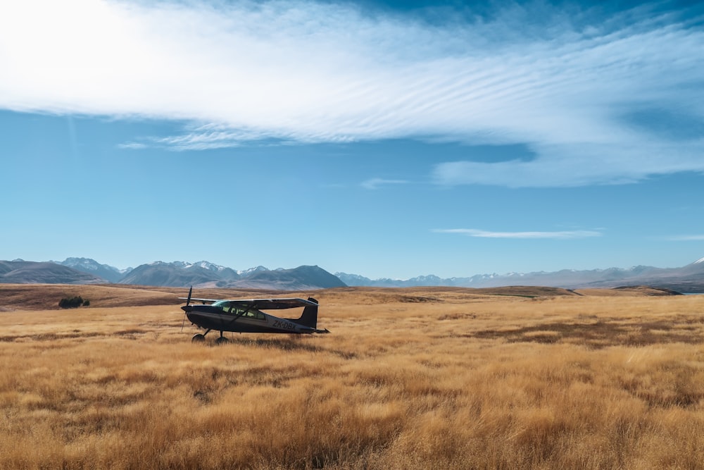 black biplane