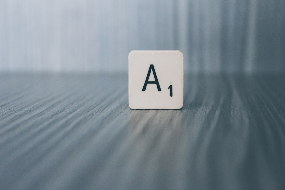 a block with the letter a on it