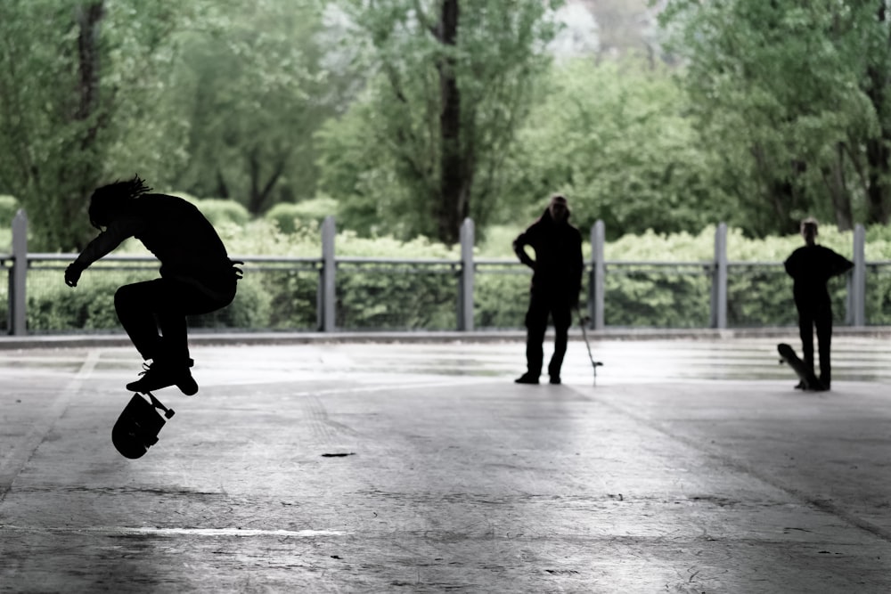 man performing skateboard trick