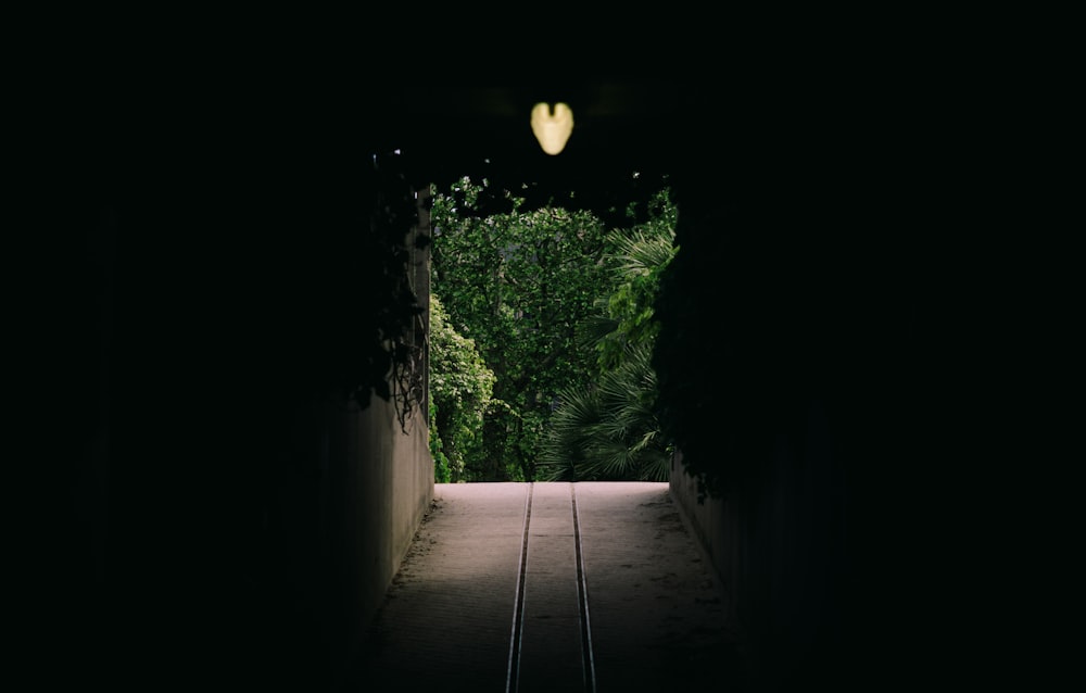 black concrete tunnel