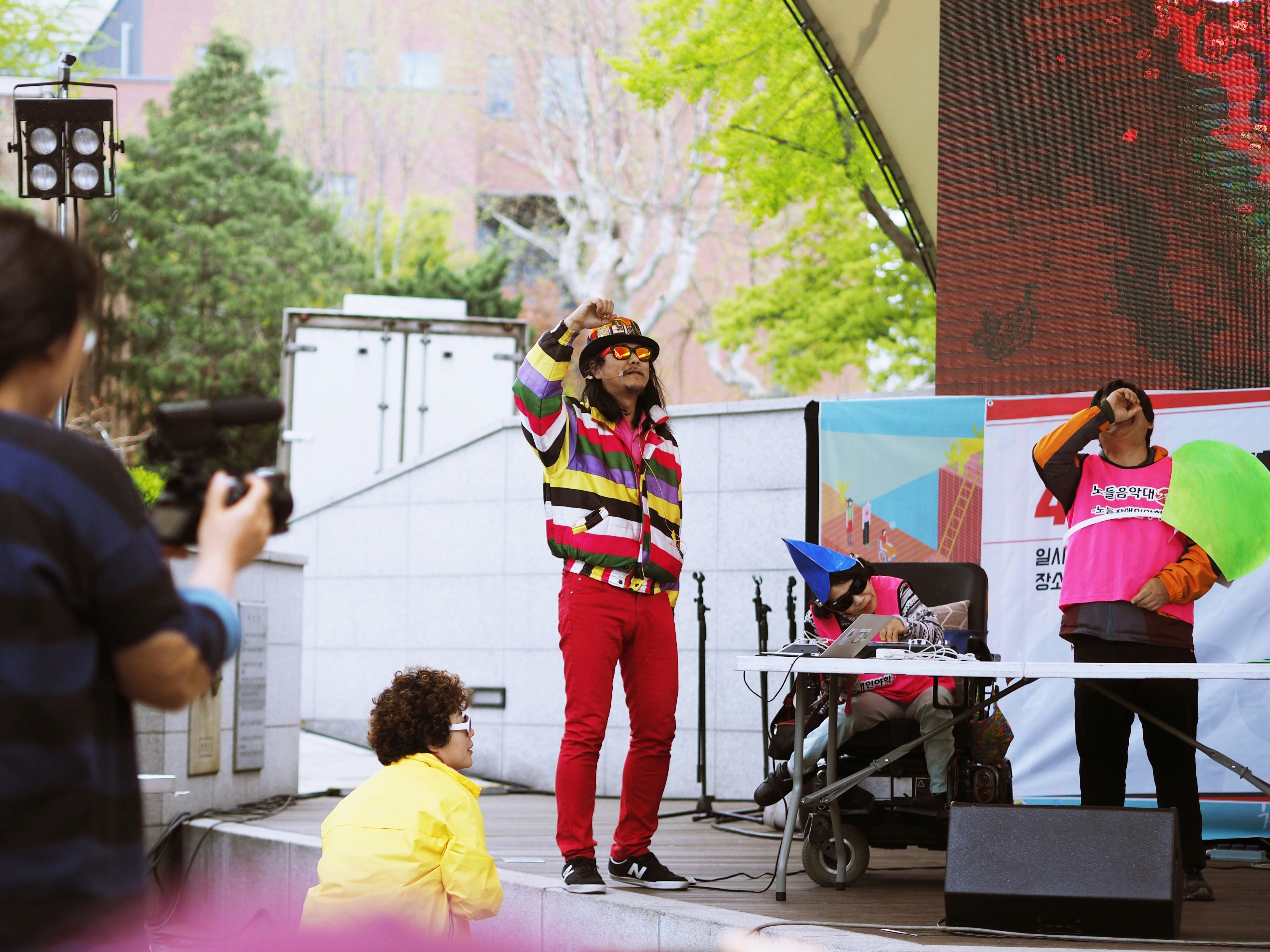 people performing on stage