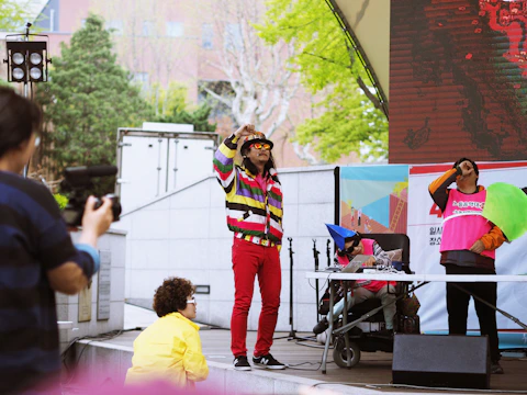 people performing on stage
