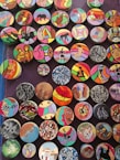 Colorful art pieces appealing to both kids and adults.