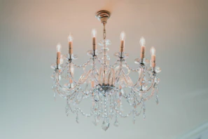 clear glass uplight chandelier
