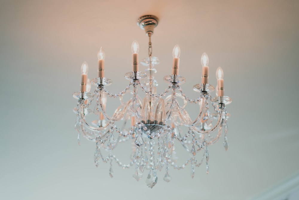 clear glass uplight chandelier