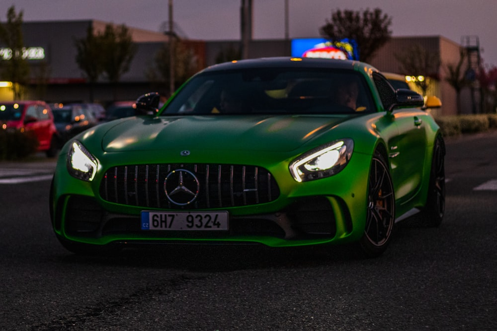 green Mercedes-Benz coupe