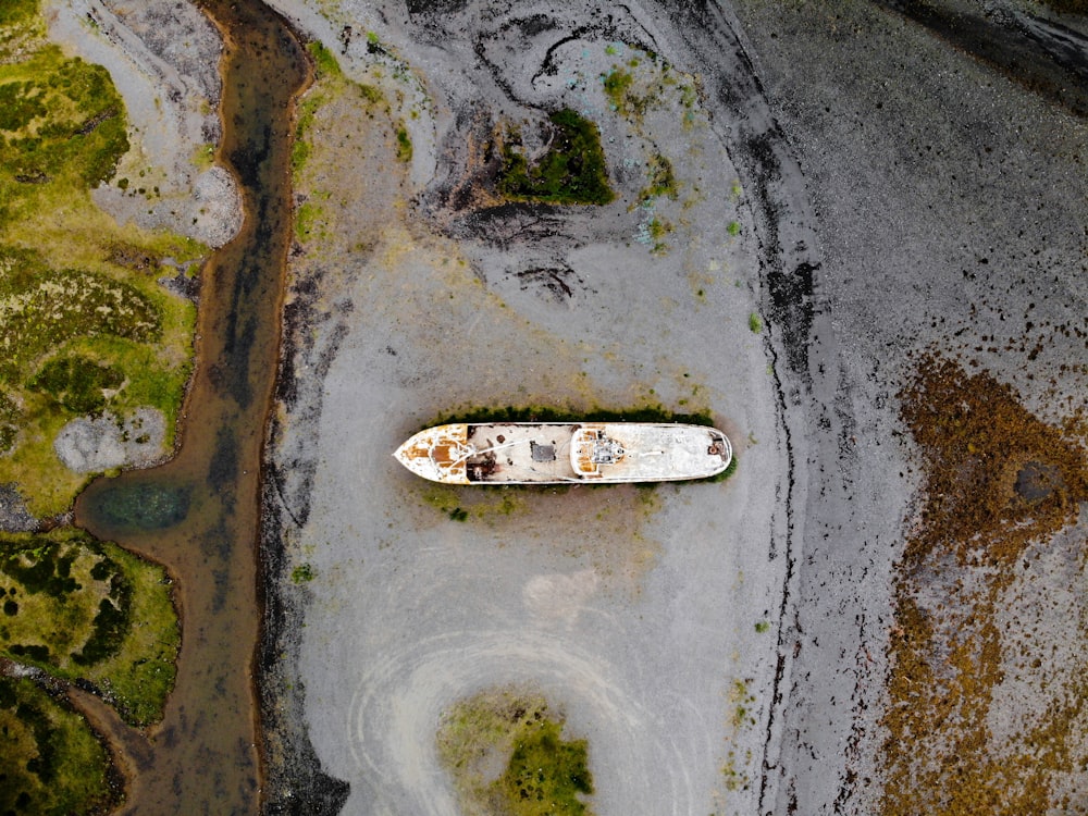 white and black boat