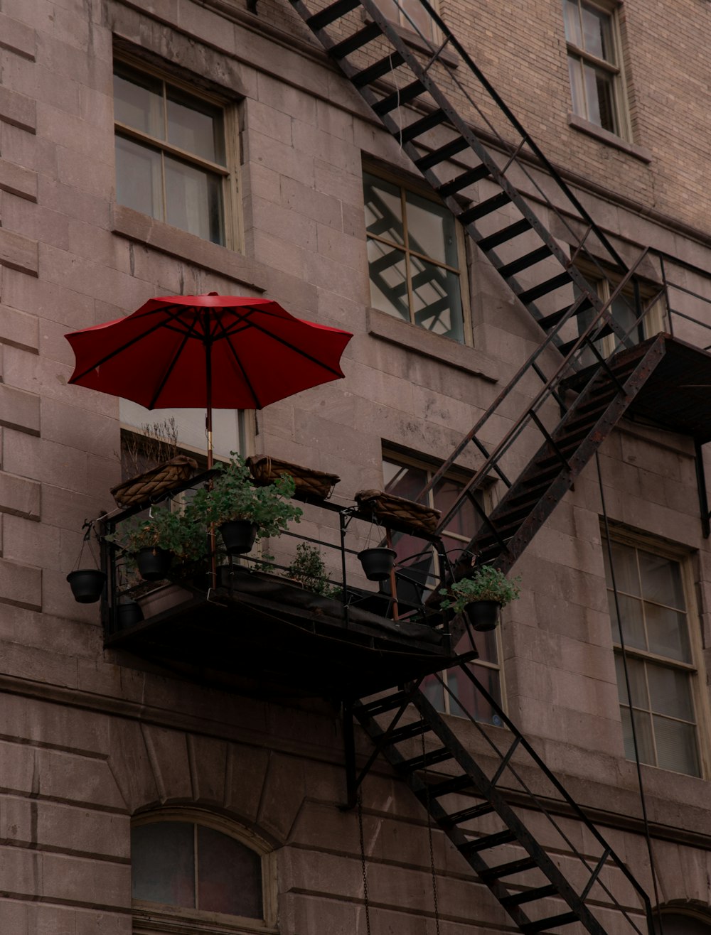 a fire escape on the side of a building