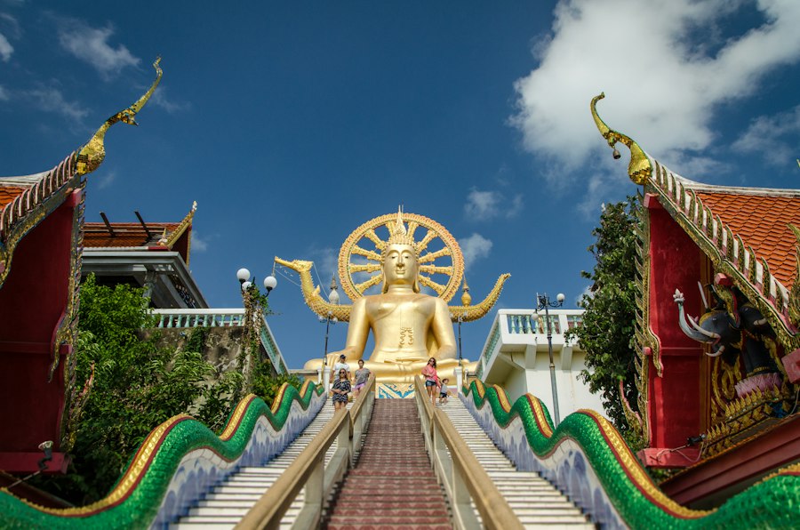 Buddha statue at a temple on Koh Samui