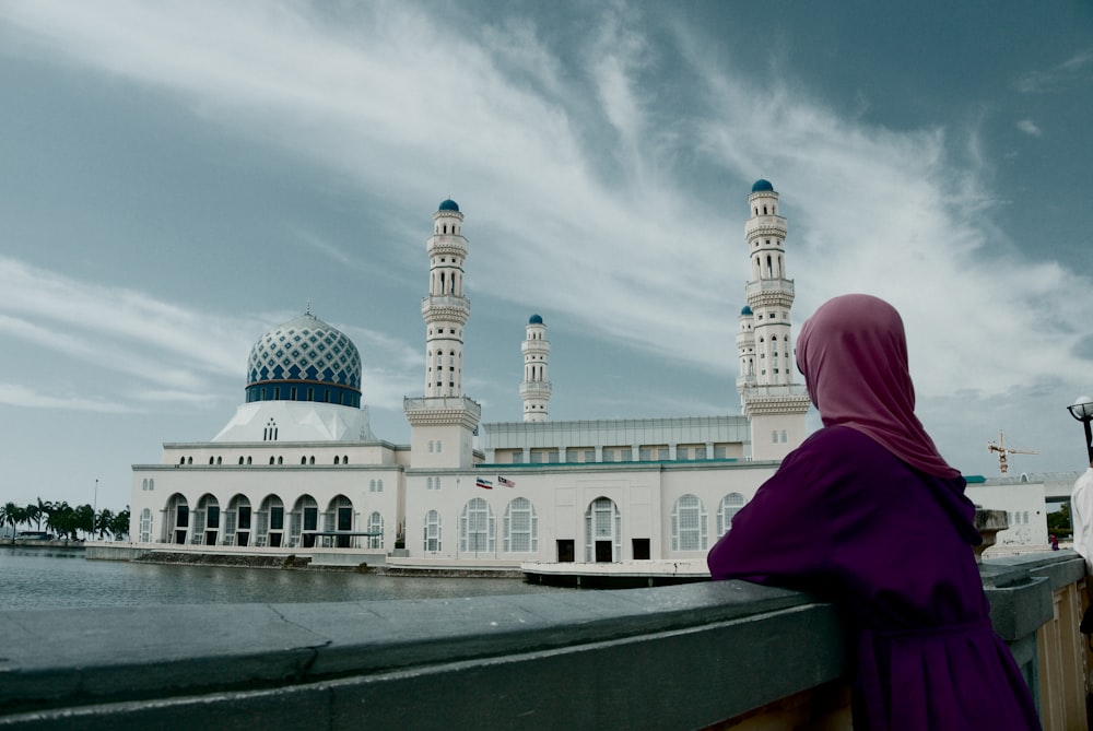 woman looking at temple