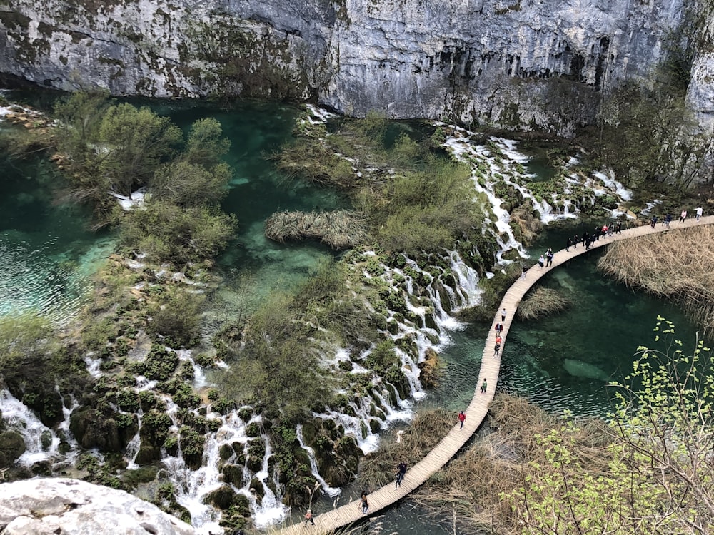 aerial view of river