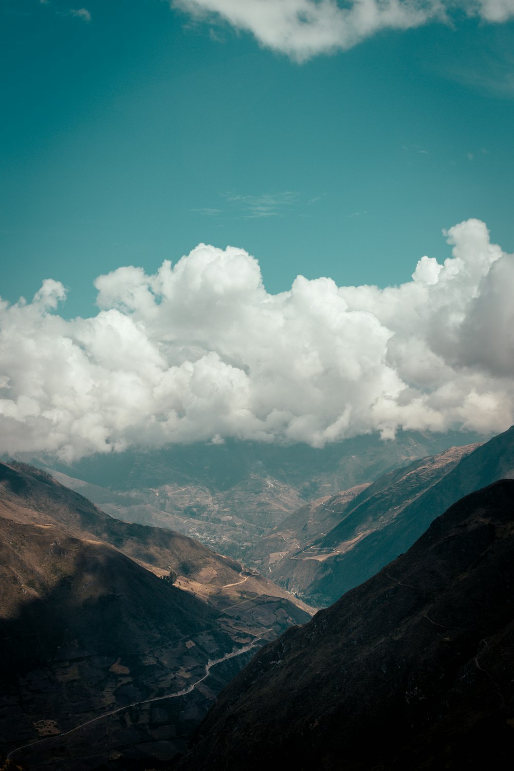 aerial photography of mountains