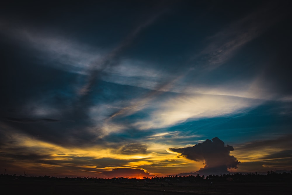 blue and yellow sky during sunrise