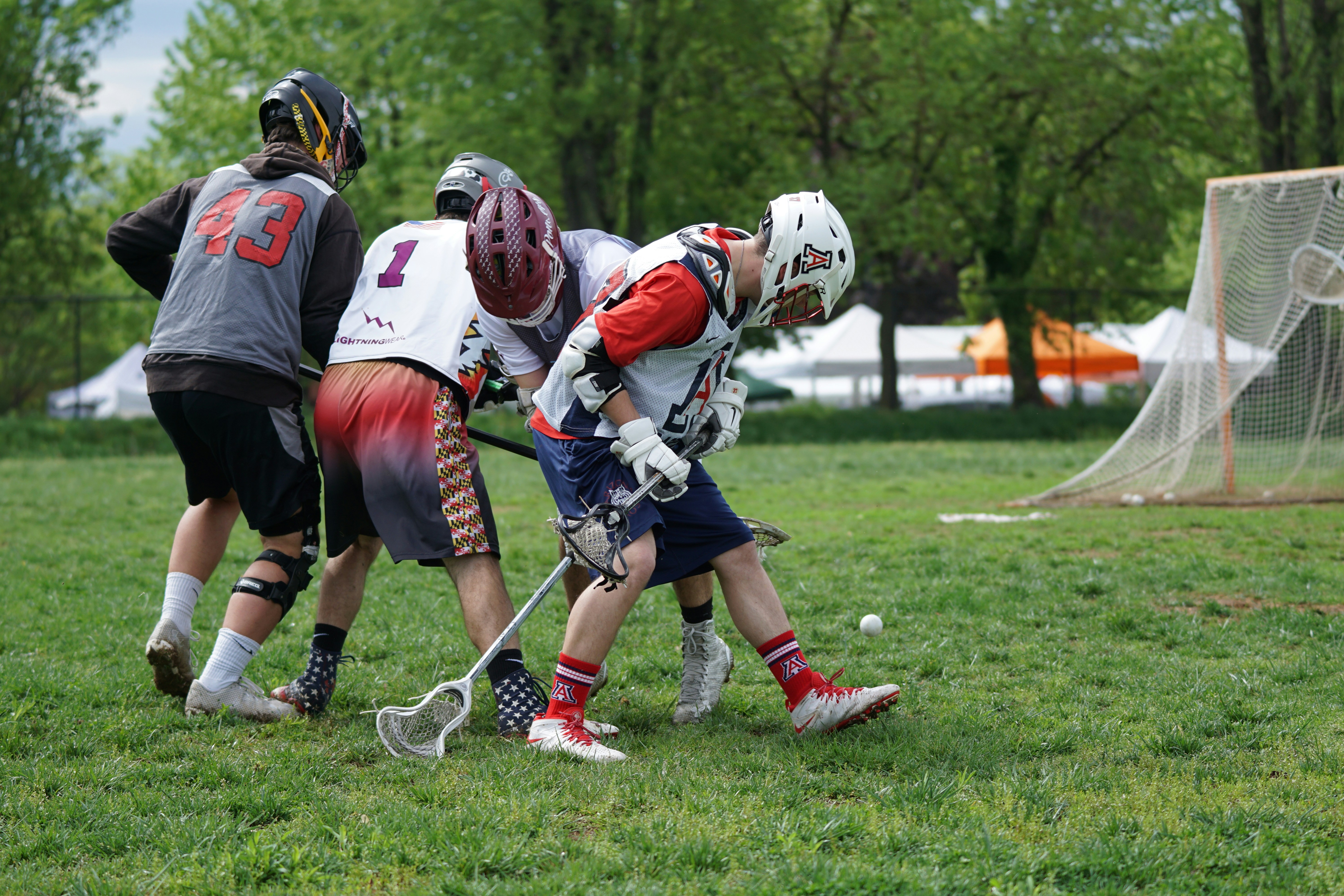 player near goat net