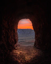 cave during golden hour