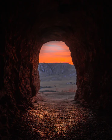 cave during golden hour