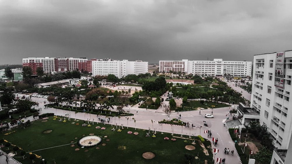 aerial view of park