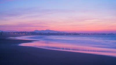 body of water during golden hour plymouth zoom background